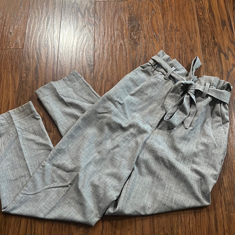 H&M Grey Paperbag Tapered Pants